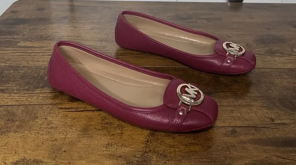 Michael Kors Women's Fulton Moccasin Bright Red And Gold Summer Colorful Luxury